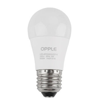 
                                        欧普照明（OPPLE） led灯泡节能大螺口家用商用大功率光源超亮E27球泡E14螺旋-XG 【升级款均价4.1/个】2只装3瓦白光E27灯头 白光                
