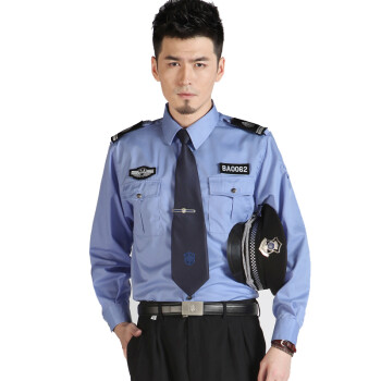 shock clan 保安服男衬衣衬衫夏装上衣酒店门卫物业制服套装男士 工装