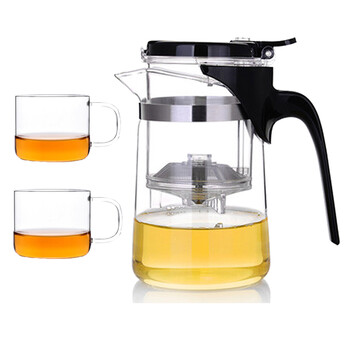 
                                        尚明泡茶壶茶漏玻璃壶型号：SAG-08-500ml 飘逸杯+两个杯子                