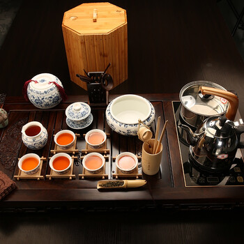 
                                        束氏 龙凤呈祥富贵牡丹茶具套装整套茶具 002165                
