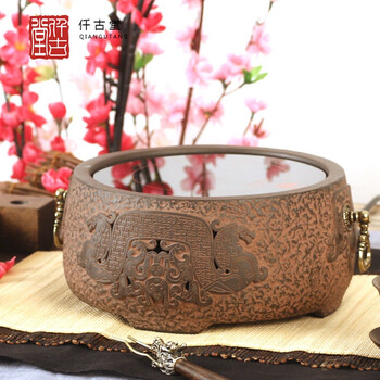 【仟古堂】台湾老岩泥电陶炉铁壶专用煮茶炉电磁茶炉电风炉茶炉 国泰民安