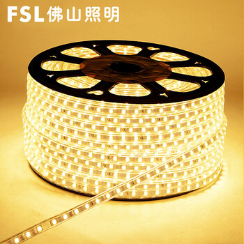 
                                        FSL 佛山照明()led灯带灯管 5050芯片高亮贴片软灯条线灯防水光带暗槽吊顶霓虹A 10W-10mm-双排180珠-黄光                