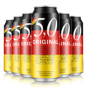 德国原装进口 5.0 original 皮尔森啤酒 500ml*6听