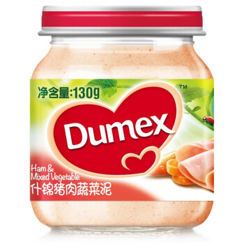 Dumex多美滋什锦猪肉蔬菜泥 6个月+ 130g/罐 法国进口辅食