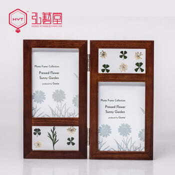 弘艺堂木质欧式相框创意摆件韩式画框照片框架摆台创意生日礼物小 经典仿古色1092B