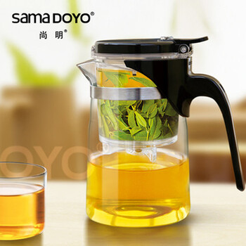 
                                        尚明泡茶壶茶漏玻璃壶型号：SAG-08-500ml 飘逸杯+两个杯子                