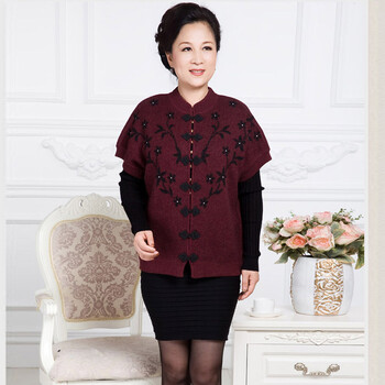 牧鼎王女式<em>坎肩</em>羊绒衫中老年<em>女针织</em>羊绒<em>背心</em> 