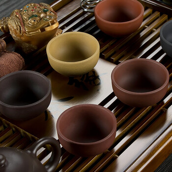 
                                        金镶玉 功夫茶具套装 茶缘五色紫砂套组 实木茶盘茶壶茶杯茶道泡茶炉整套                