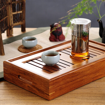饮致 重竹盛水储水茶盘天然竹子茶托功夫茶具竹制托盘