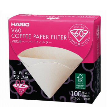 HARIO 日本原装进口V60系列02号原木色咖啡滤纸VCF-02-100MK