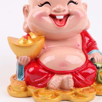 福嘉福 q版神仙 开业摆件礼物礼品 家居饰品 工艺品财神10cm 如来存钱罐 笑佛