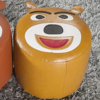 快朵小屋 椅子卡通皮蹲凳 实木宝宝凳子客厅小凳子 创意动物表情凳子