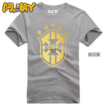 ACY-巴西队足球服 纯棉男士潮春夏款短袖t恤烫
