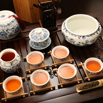 
                                        束氏 龙凤呈祥富贵牡丹茶具套装整套茶具 002165                