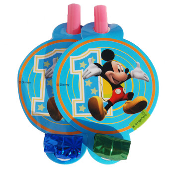 
                                        孩派 Disney正品 生日派对用品 一岁米奇吹龙6个                
