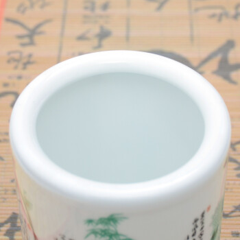 
                                                                                景德镇陶瓷器清仓中国风新中式粉彩笔筒办公桌创意工艺品客厅桌面摆件家居酒柜装饰品摆设 青山红树                