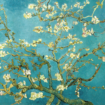 
                                        橙舍 欧式玄关装饰画 现代餐厅油画 有框卧室挂画版画 梵高油画 杏花 沙发背景墙装饰画 雅韵铜金 装框高64*宽75                
