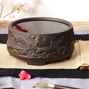 
                                        【盛虎堂铁壶旗舰店】台湾原矿陶土电陶炉 线路版按键式手工铁壶银壶铜壶电热茶炉无辐射 田园 田园居士 功率1200瓦                