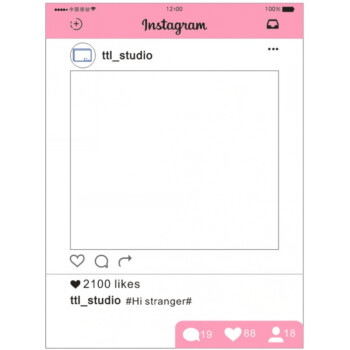 可定制instagram拍照道具ins手持拍照边框广告活动镂空婚礼相框ty 亿库素材网