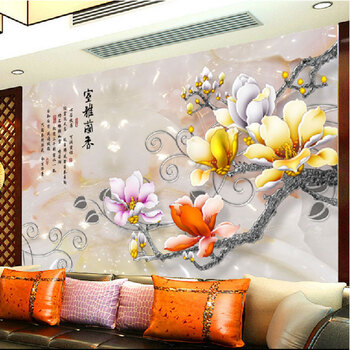 尚世纪 新款十字绣客厅3d大画精准印花花开富贵十字绣玉兰花室雅兰香 十字绣满绣 195x130cm 棉线