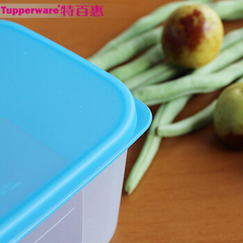 特百惠Tupperware冰箱大容量密封塑料冷冻之家保鲜盒冷藏盒套装7件套冻肉盒盒子 浅蓝色