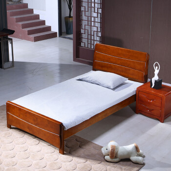 2米橡木床1.35米小木床新中式一米宽单人