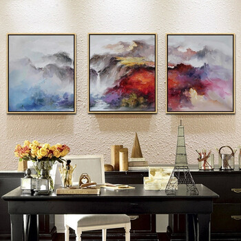 
                                                                                天顶山 客厅装饰画现代简约聚宝盆山水风景沙发背景墙书房壁画抽象画挂画书房画 山水画01 60*70CM                