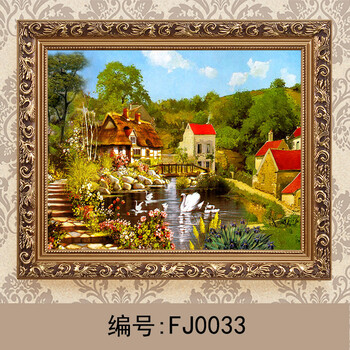 
                                        艺万家 欧式配电表箱装饰画推拉电闸电源盒空气开关遮挡壁挂画 FJ0033 外尺 高40X长50厘米向右推                