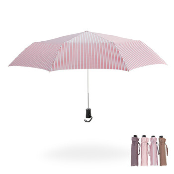 
                                        Adima条纹自动伞折叠提花暗纹三折伞女士夏季晴雨伞雨伞 se061525-1c 21a                