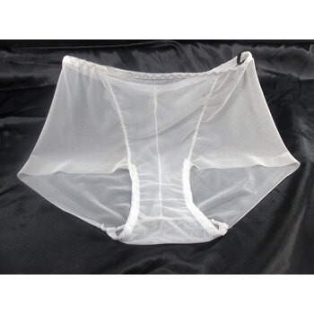 全透明冰丝内裤 无痕性感女度诱惑露毛露b薄情趣大码胖mm裤头1 乳白色