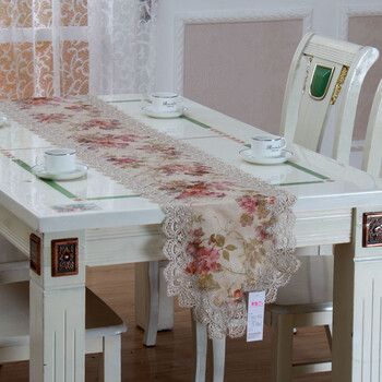 
                                        真琴 餐桌布欧式桌旗茶几布 花前月下 40*250cm桌旗                