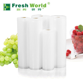 
                                        新鲜世界（Fresh World） 新鲜世界系列真空包装机食品保鲜袋 卷装袋 纹路袋 2卷28cm*5m                