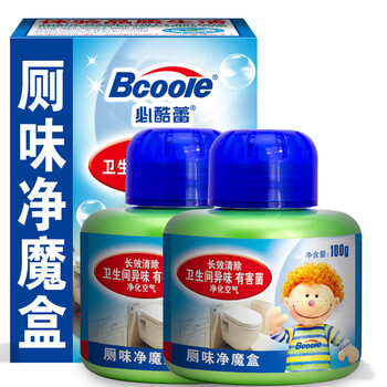 
                                                            必酷蕾（Bcoole）厕味净魔盒厕所除臭剂家用卫生间除味剂洗手间除异味去味空气清新剂固体魔球净化除味 厕所魔盒2盒装【抑菌除味非掩盖型】200g                