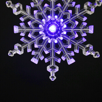 诺琪透明亚克力闪光LED圣诞雪花挂饰 14.5cm圣诞节装饰品 橱窗店铺装饰挂件 节庆饰品