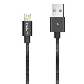  ROCK 洛克 苹果MFI认证数据线充电线 1米 黑色 *2件 +凑单品　