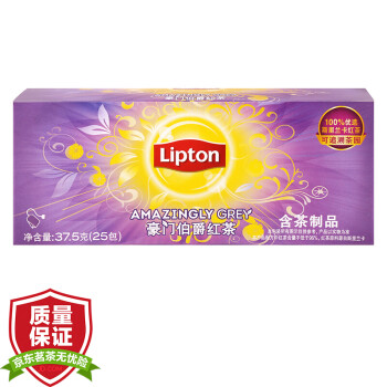 立顿（Lipton） 茶叶 红茶 豪门伯爵红茶25包 37.5g（促销装和普通装随机发货）