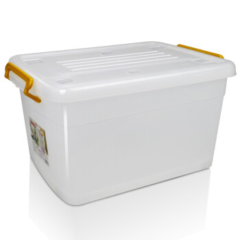 爱安贝 大号带轮塑料收纳箱80L 衣物整理箱 储物箱 LQ-061 白色 650*470*395mm