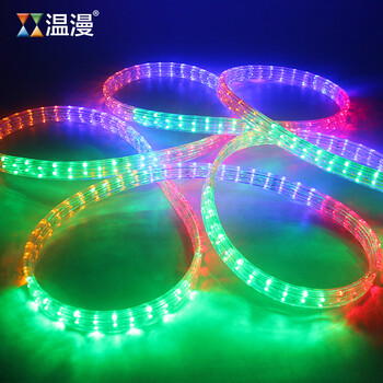温漫led扁五线灯带彩虹管霓虹灯家装字体发光吊顶照明防水 跑马效果   红黄蓝绿=四彩段跳 144