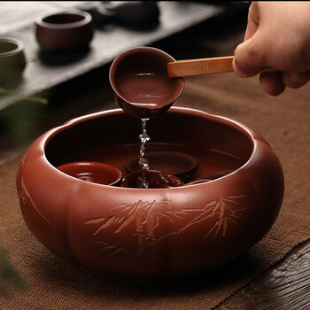 
                                                            尊壶 紫砂茶洗 大号水洗 笔洗洗茶缸水盂 茶具套装杯洗 功夫茶具配件 南瓜茶洗                