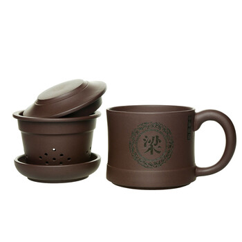 
                                        紫砂杯办公室茶杯水杯男茶水分离杯茶滤茶漏泡茶器茶缸子懒人功夫茶具套装沏茶三足鼎立 正喜百家姓 事事如意                