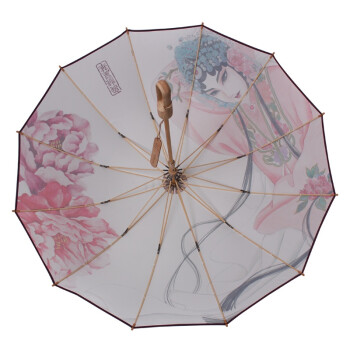天堂伞 竹语伞绿色环保纯手工制作陈岚画家创意限量版加大加固超强防紫外线直杆晴雨伞 京剧脸谱