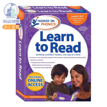迷上自然拼读系列学与读幼儿园全集L3&4新版Hooked on Phonics Learn to Read K Complete Levels 3&4带DVD光盘