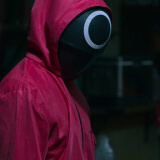鱿鱼游戏面罩的同款面具cosplay周边道具电视剧红衣人扮演出 圆形面具