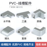 贝柚pvc线槽配件铝合金不锈钢堵头直接90度角三通阴角阳角白色银灰色