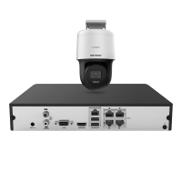 海康威视监控摄像头套装1路400万全彩摄像机室内室外网线供电云台旋转语音对讲1T硬盘140MY-TE