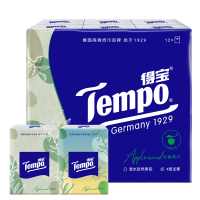 得宝（TEMPO）一博同款 手帕纸 苹果木味4层7张*12包 湿水不破 纸巾小包 面巾纸