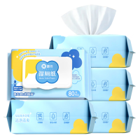 惠寻京东自有品牌 湿厕纸家庭装80片*5包（400片）温和杀菌 清洁湿纸
