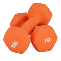 诚悦彩色浸塑哑铃男女家用健身塑型器材组合套装3kg*2活力橙色CY-135