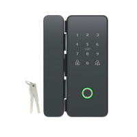 真地 Realand 玻璃门指纹锁带钥匙智能指纹刷卡门锁支持身份证NFC解锁办公室免开孔密码锁木门铁门F12