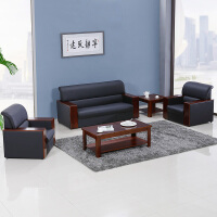 隆旭 办公家具办公沙发办公室简约会客接待沙发商务皮沙发 西皮3+1+1 